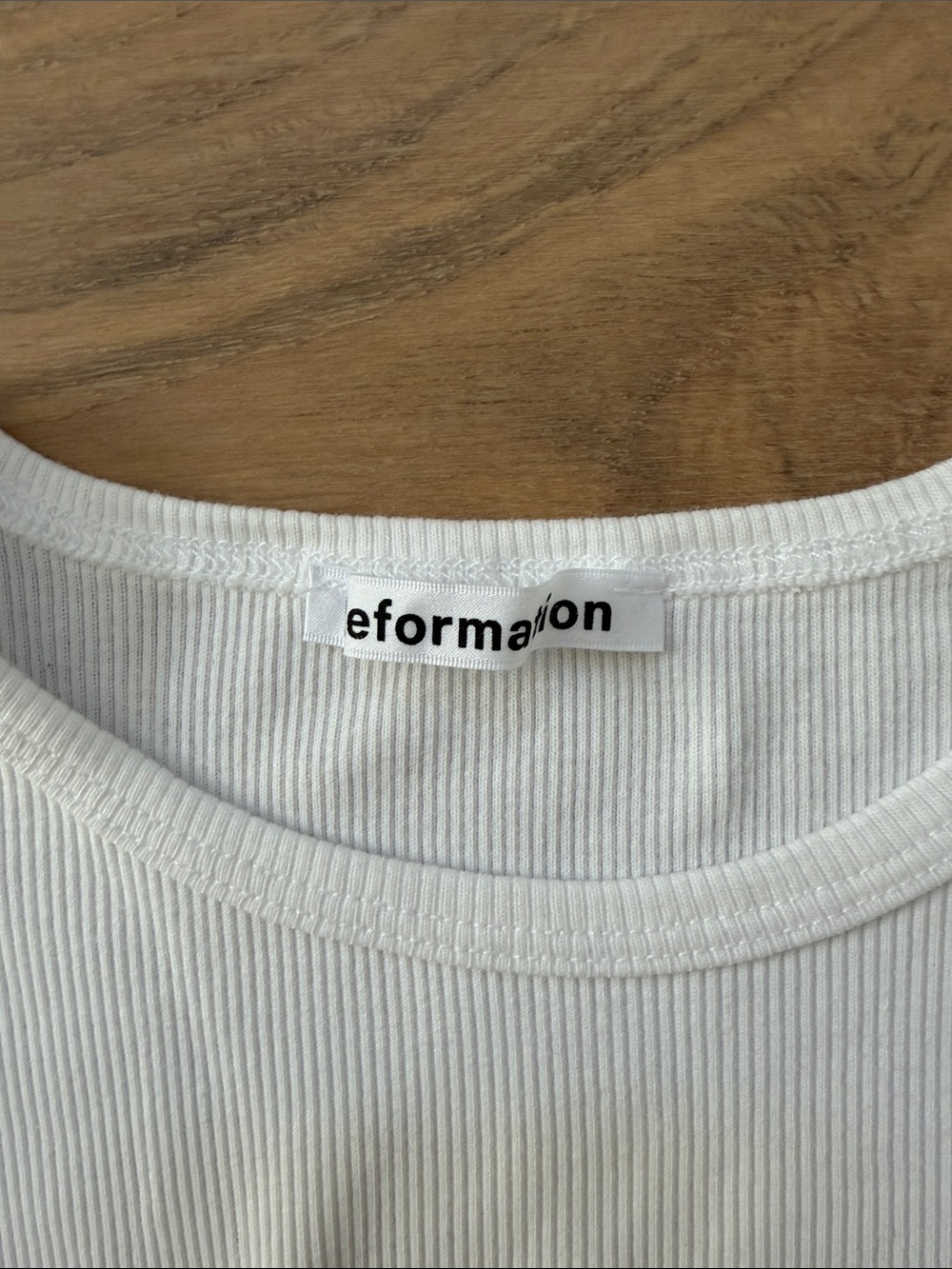 Reformation White Ribbed Tee - Picture 2 of 3